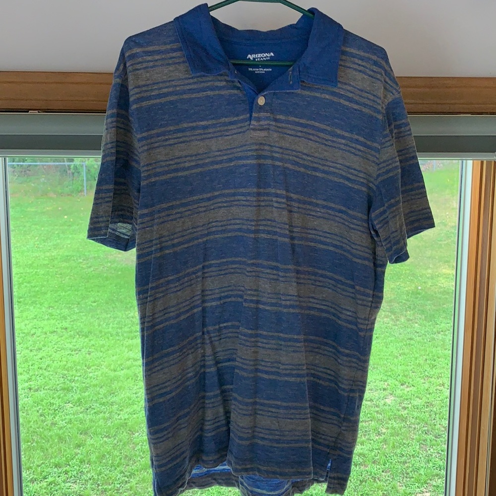 Large Men’s Blue and Gray Golf Shirt